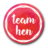Stylish Cherry Red Team Hen Badge