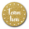 Team Hen Stylish Golden Glitter Badge