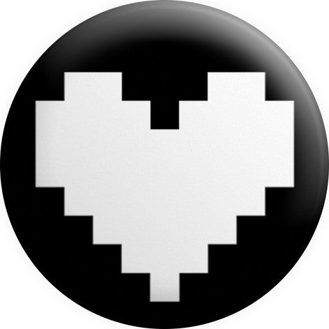 Retro 8 Bit White Heart
