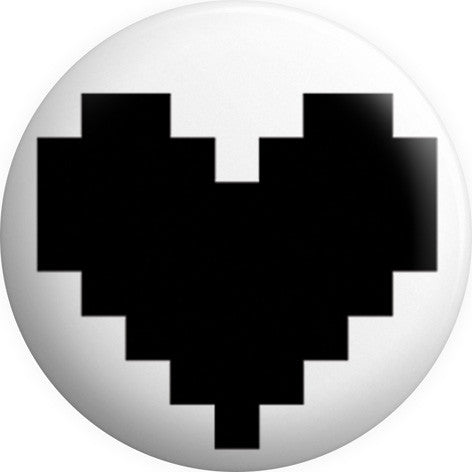 Retro 8 Bit Black Heart