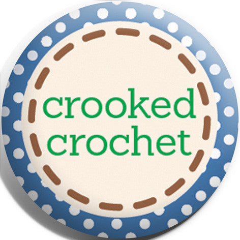 Crooked Crochet Button Badge and Magnet