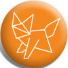 Origami Sunburst Fox Button Badge and Magnet